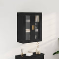 Wandschrank Wandmontiert Schwarz Eichen-Optik 69,5 x 34 x 90 cm