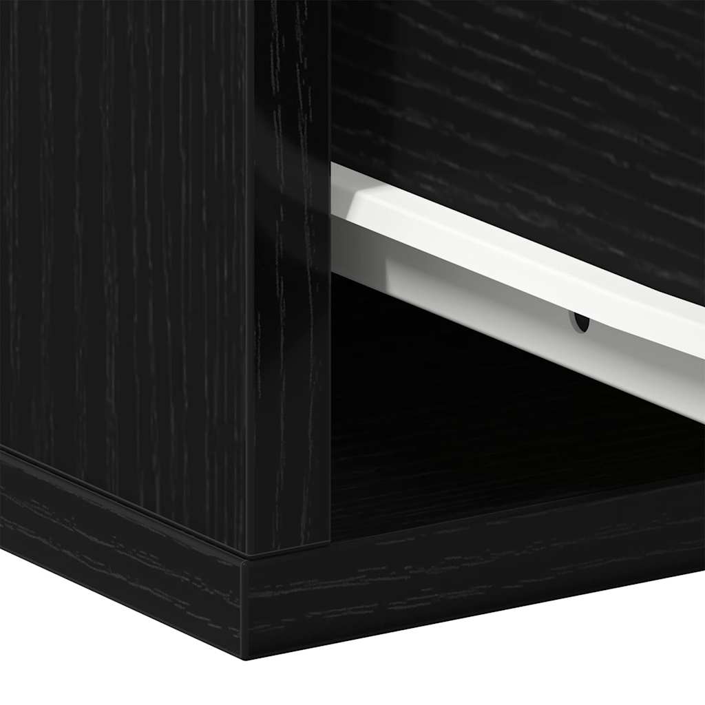 Wandmontiertes Nachttischchen Wandmontiert Schwarz Eichen-Optik