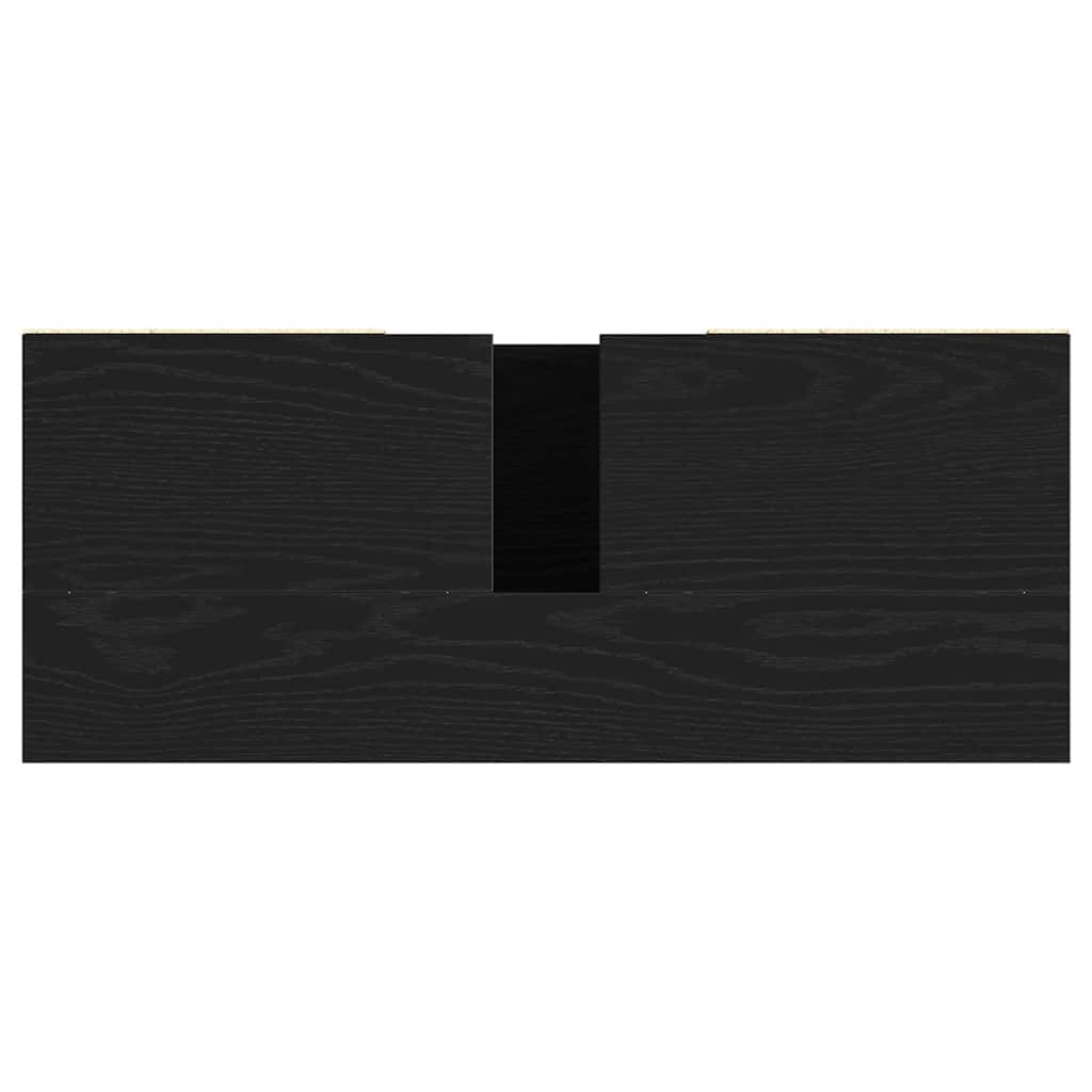 Spülbeckenschrank Eiche Schwarz 80x33x60 cm Holzwerkstoff