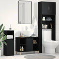Spülbeckenschrank Eiche Schwarz 80x33x60 cm Holzwerkstoff