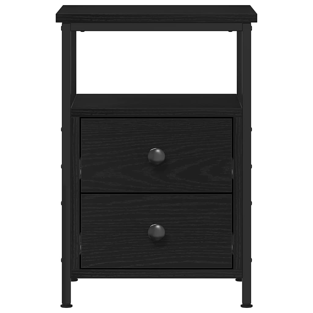 Nachttisch Schwarz Eichen-Optik 34x35,5x50 cm Holzwerkstoff