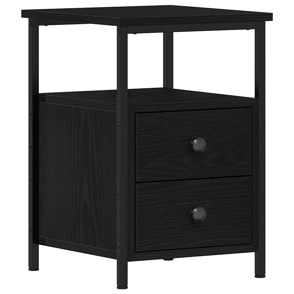 Nachttische 2 Stk. Schwarze Eiche 34x35,5x50 cm Holzwerkstoff