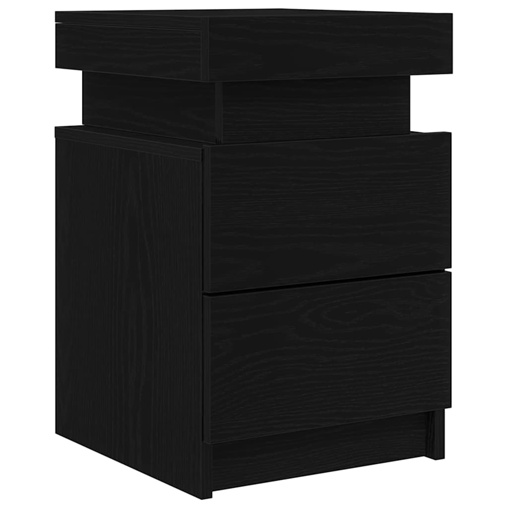 Nachttisch Schwarz Eichen-Optik 35 x 39 x 55 cm Holzwerkstoff