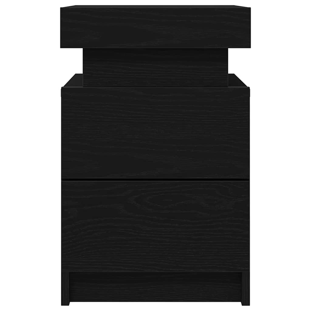 Nachttisch 2 pcs Schwarz Eichen-Optik 35 x 39 x 55 cm