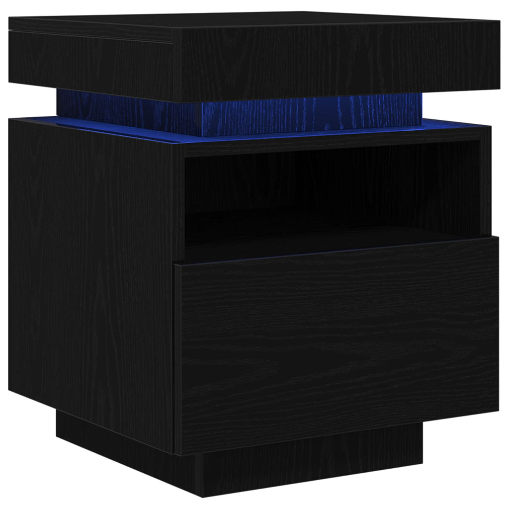 Nachttisch Schwarz Eichen-Optik 40 x 39 x 48,5 cm Holzwerkstoff