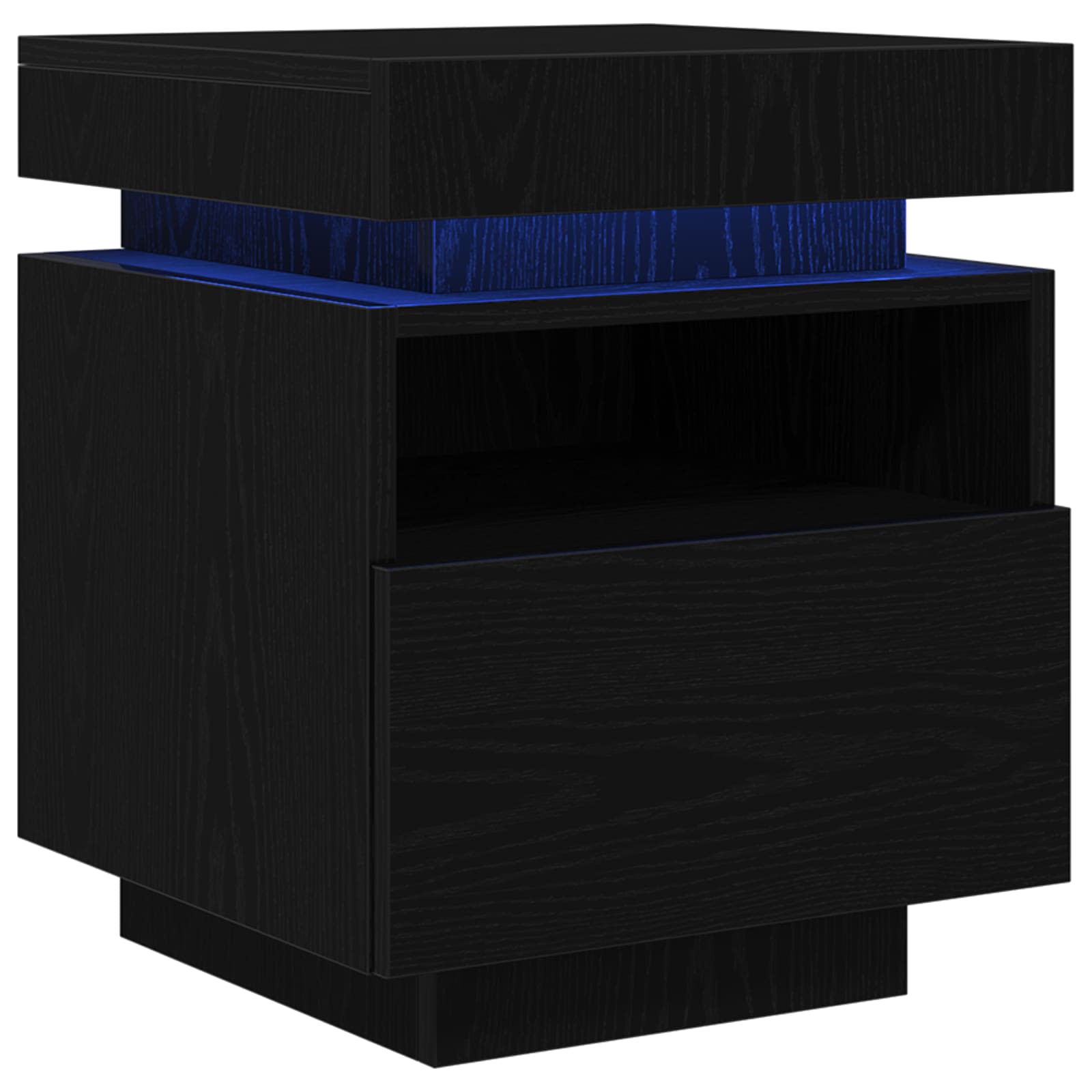 Nachttisch Schwarz Eichen-Optik 40 x 39 x 48,5 cm Holzwerkstoff