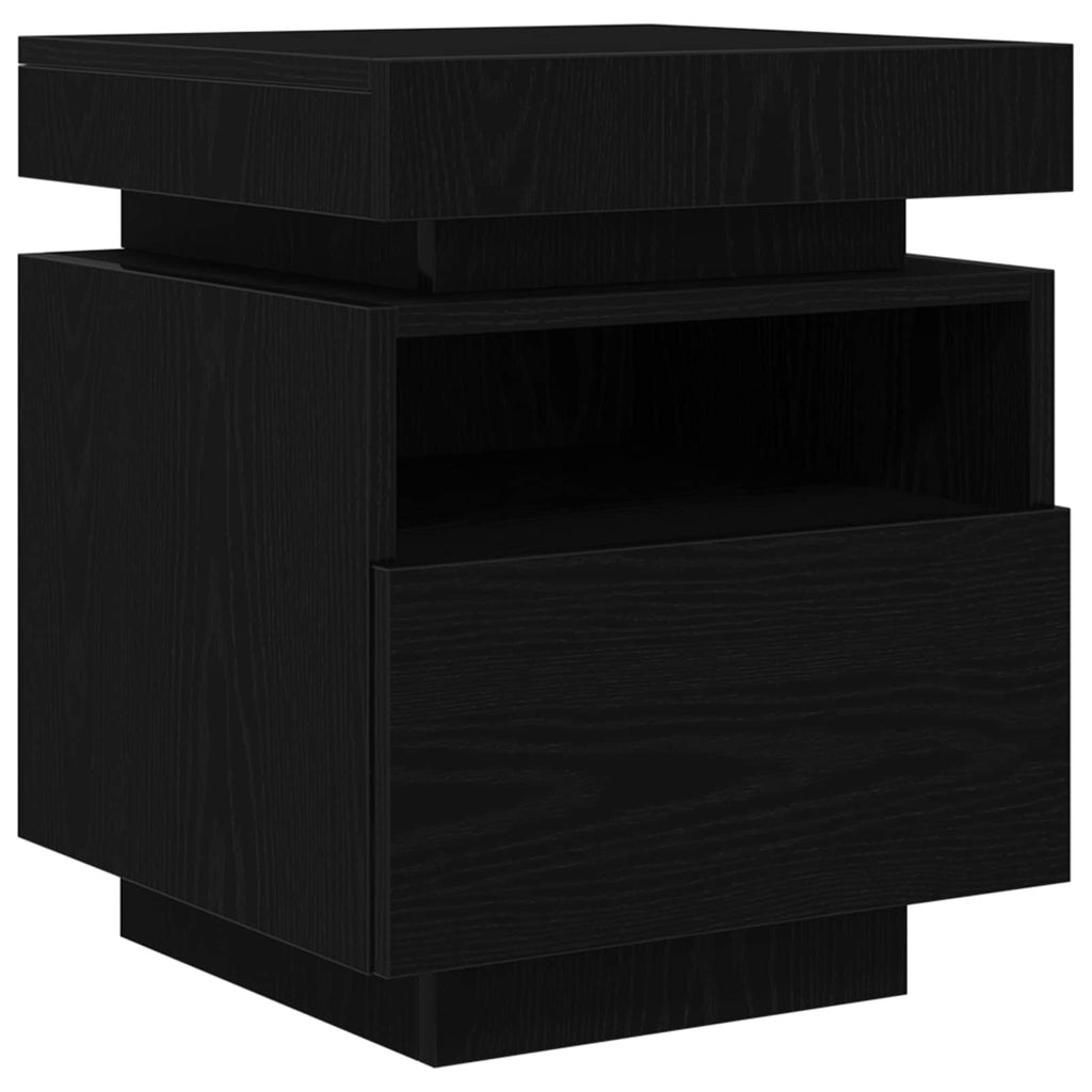 Nachttisch Schwarz Eichen-Optik 40 x 39 x 48,5 cm Holzwerkstoff