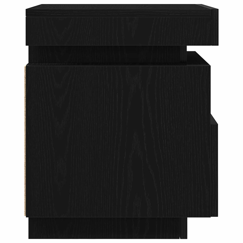 Nachttisch 2 pcs Schwarz Eichen-Optik 40 x 39 x 48,5 cm