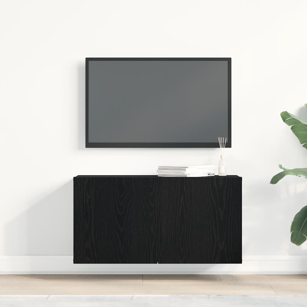 TV-Schrank Schwarze Eiche 80 x 30 x 41 cm Holzwerkstoff