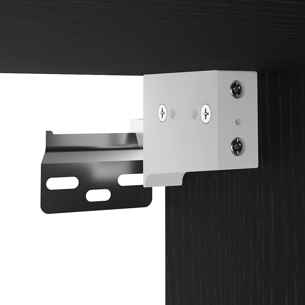 TV-Schrankset mit LED Schwarz Eichen-Optik 30,5 x 30 x 102 cm