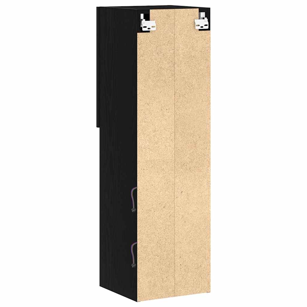 TV-Schrankset mit LED Schwarz Eichen-Optik 30,5 x 30 x 102 cm