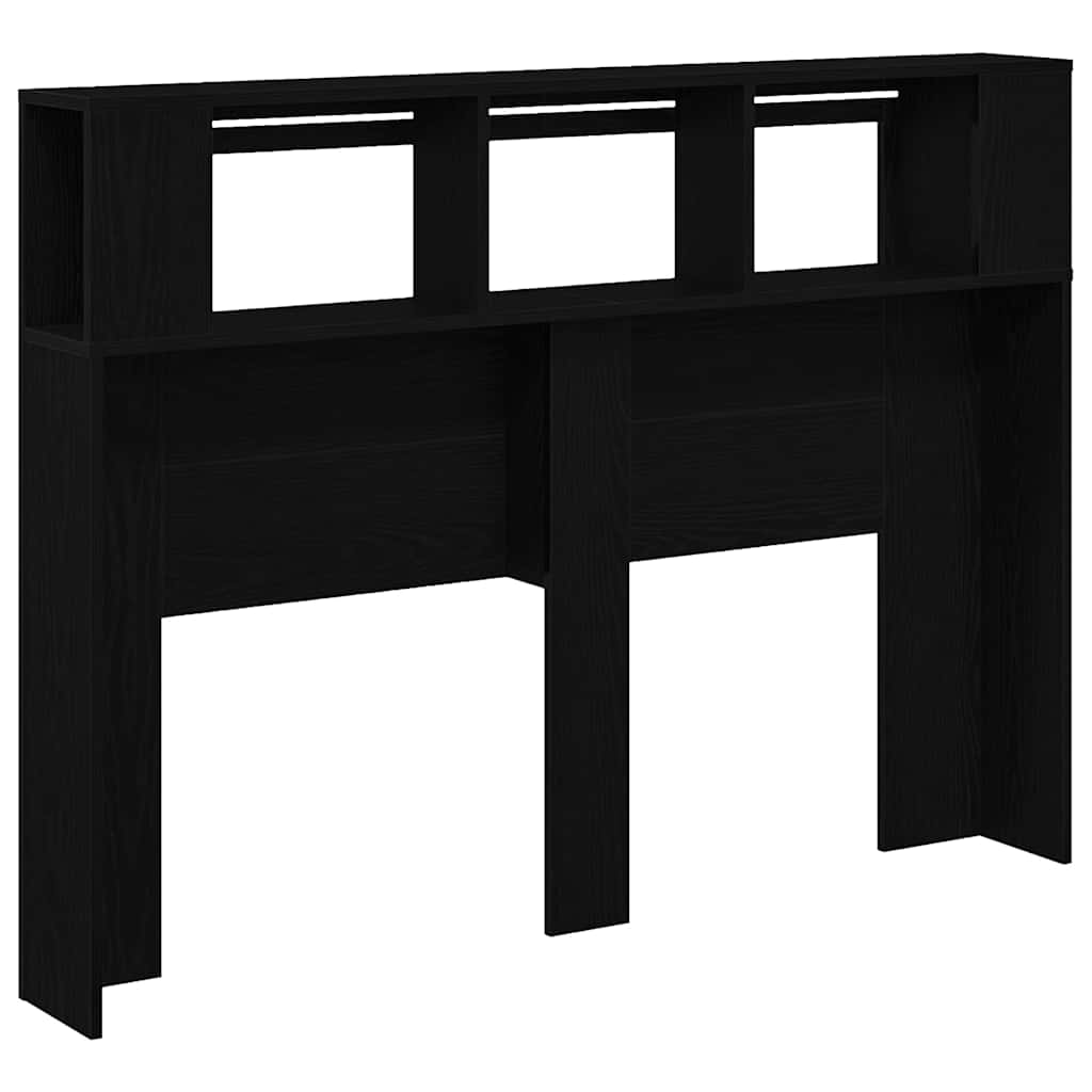 LED Kopfteil Schwarz Eichen-Optik 140 x 18,5 x 103,5 cm