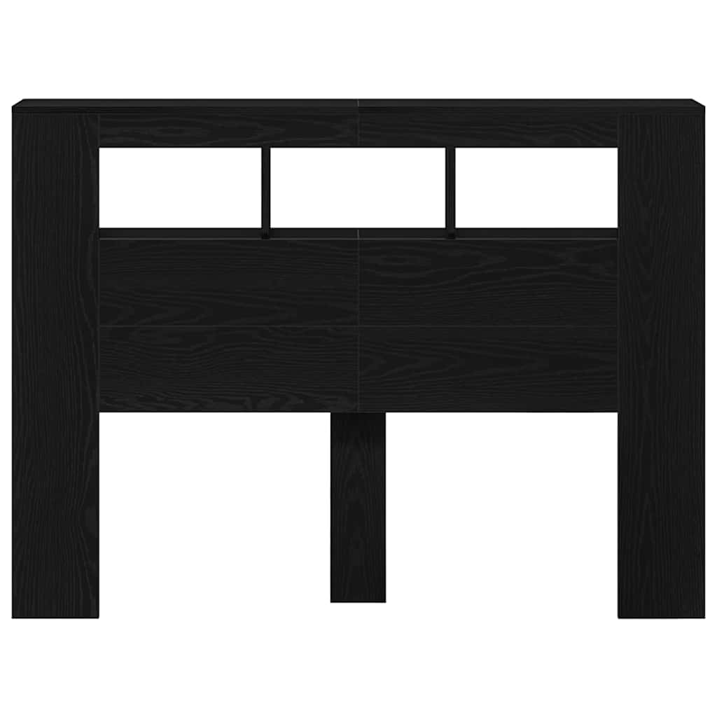 LED Kopfteil Schwarz Eichen-Optik 140 x 18,5 x 103,5 cm