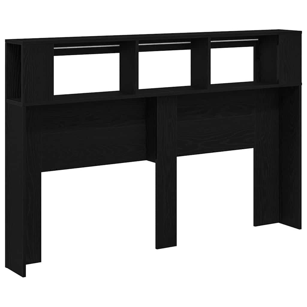 LED Kopfteil Schwarz Eichen-Optik 160 x 18,5 x 103,5 cm