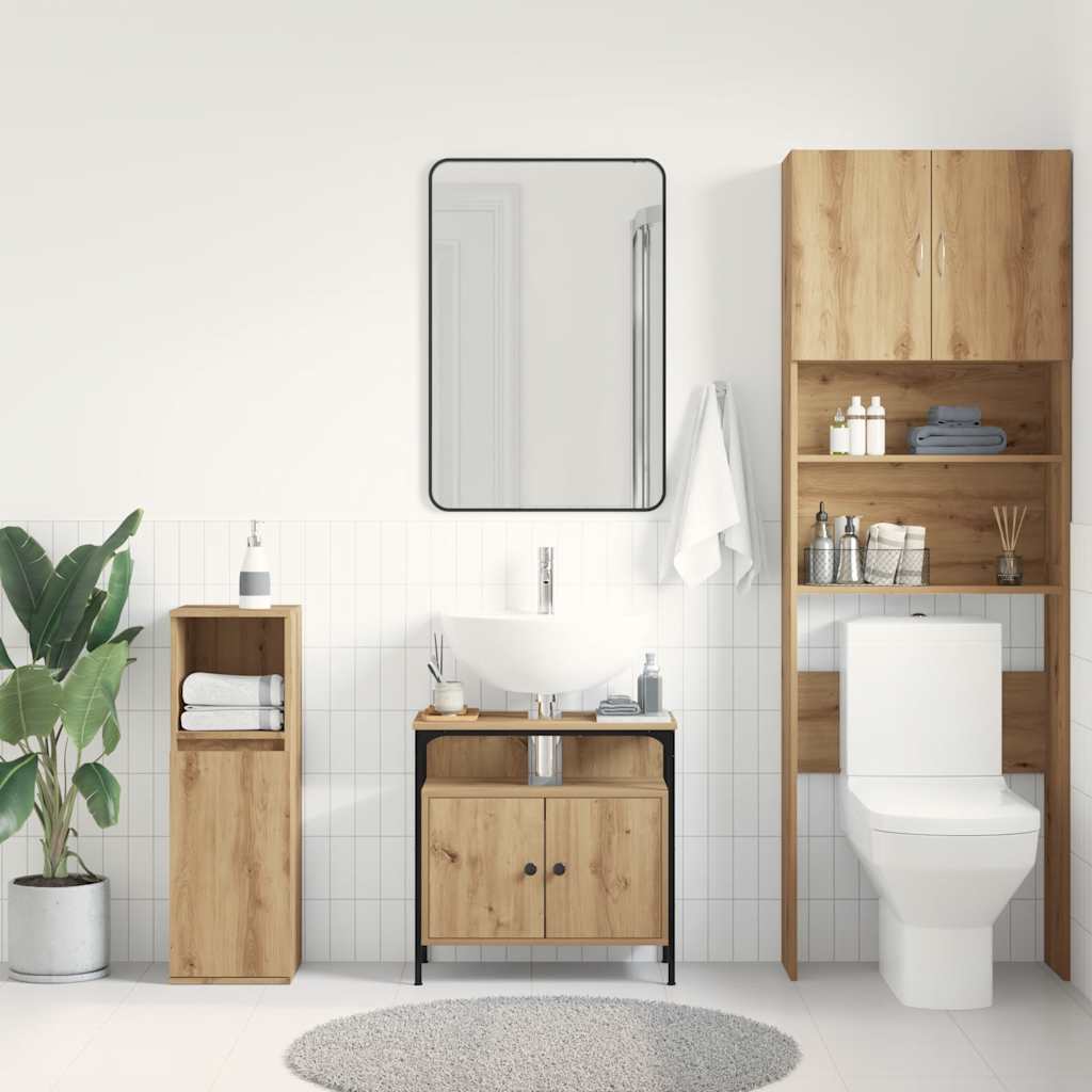 Waschbeckenunterschrank Artisan-Eiche 60x30x60 cm Holzwerkstoff