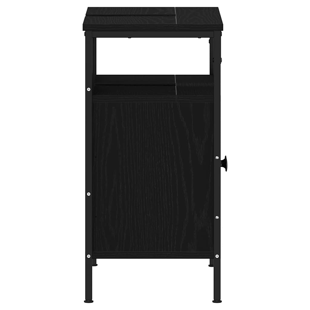 Waschbeckenunterschrank Schwarz Eichen-Optik 60x30x60 cm