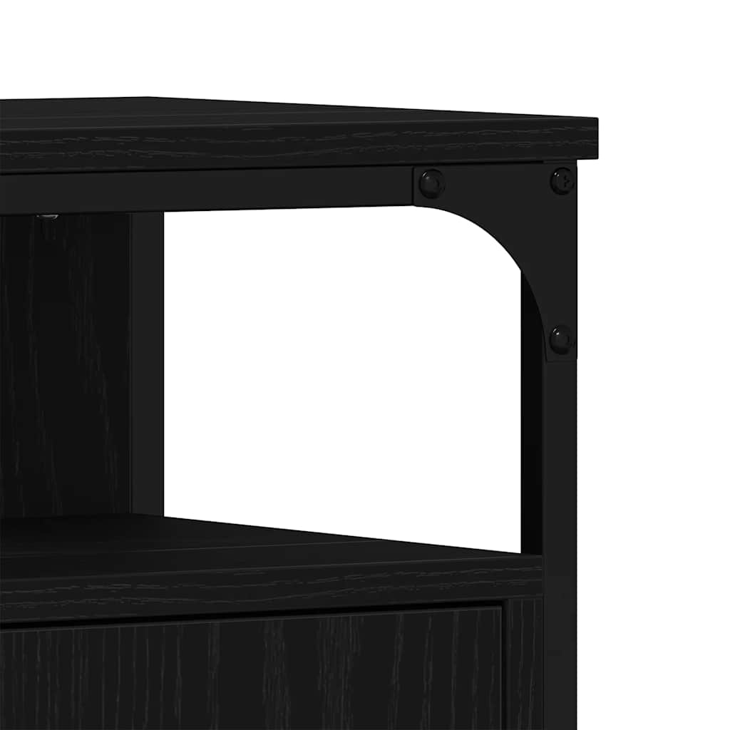 Waschbeckenunterschrank Schwarz Eichen-Optik 60x30x60 cm
