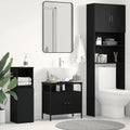 Waschbeckenunterschrank Schwarz Eichen-Optik 60x30x60 cm