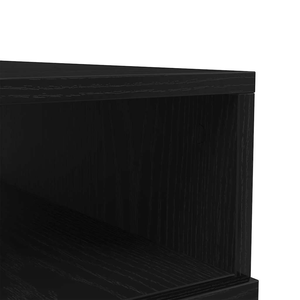 Couchtisch mit LED-Leuchten Schwarz Eichen-Optik 90x49x40 cm