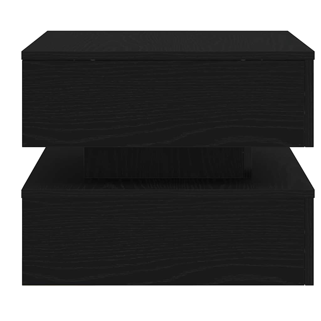 Couchtisch mit LED-Leuchten Schwarz Eichen-Optik 50x50x40 cm