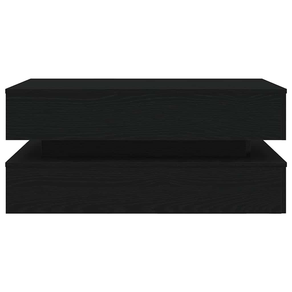 Couchtisch mit LED-Leuchten Schwarz Eichen-Optik 90x50x40 cm