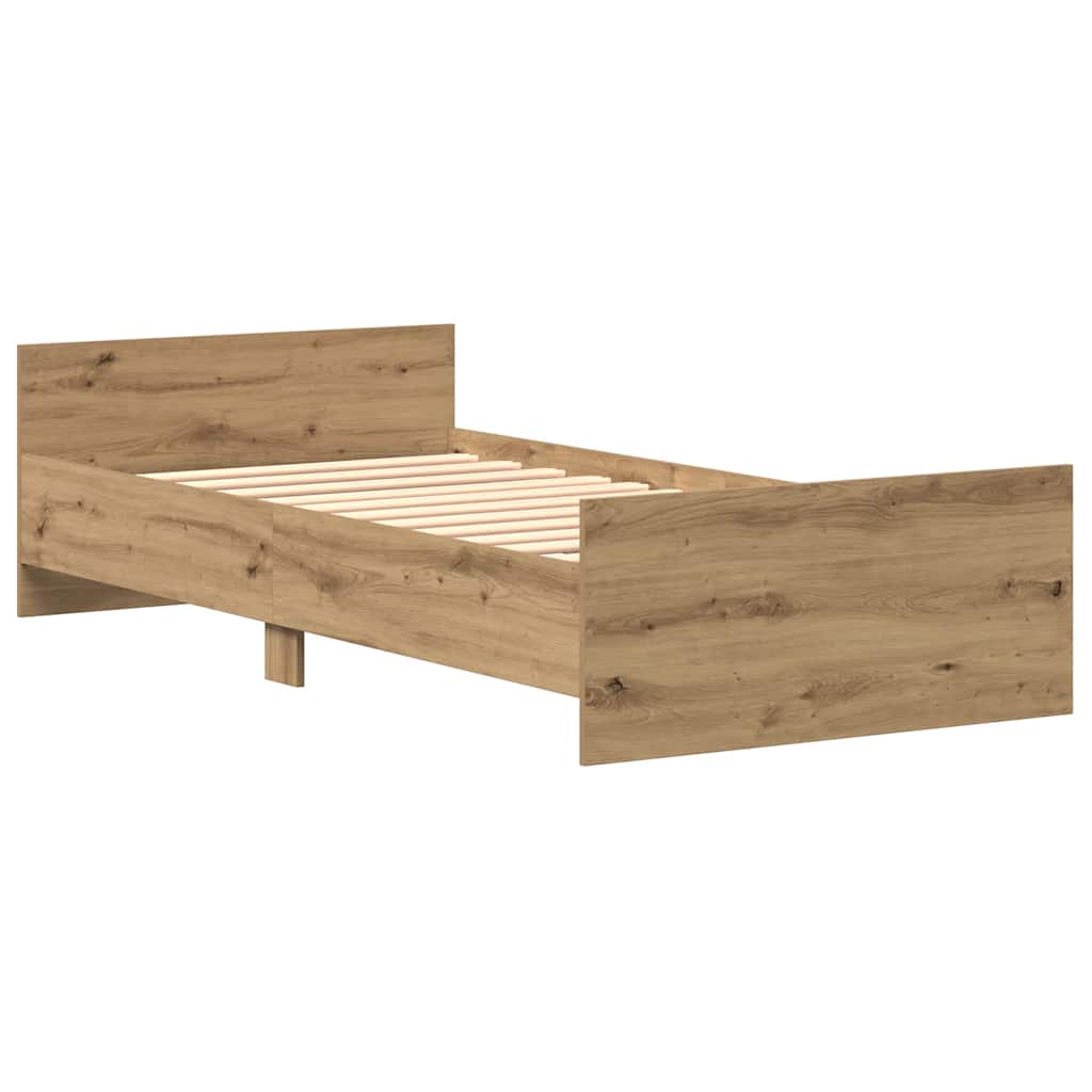 Bettgestell ohne Matratze Artisan-Eiche 75x190 cm Holzwerkstoff