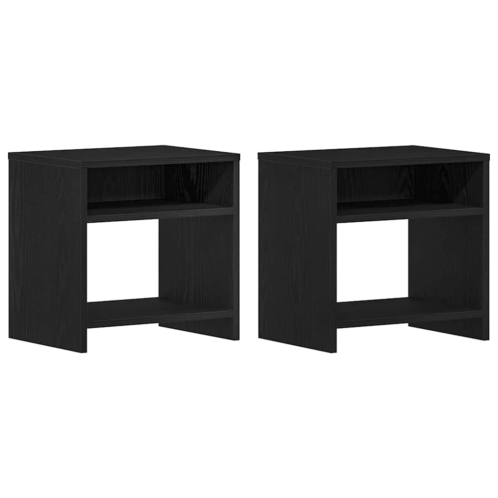 Nachttische 2Stk. Schwarz Eichen-Optik 40x30x40cm Holzwerkstoff