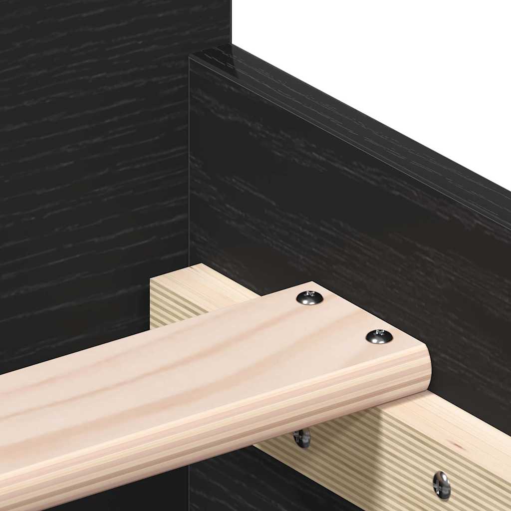 Bettgestell ohne Matratze Schwarz Eichen-Optik 90x200 cm