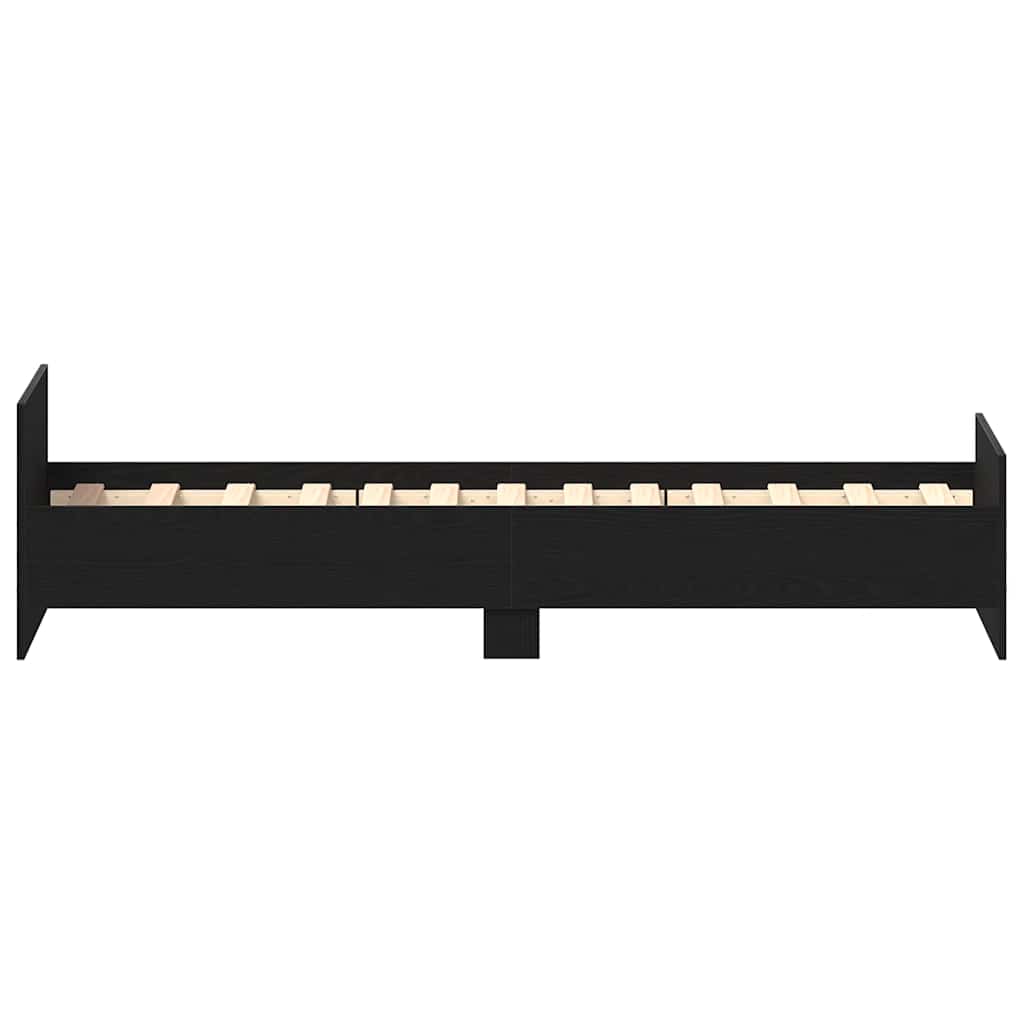 Bettgestell ohne Matratze Schwarz Eichen-Optik 90x190 cm