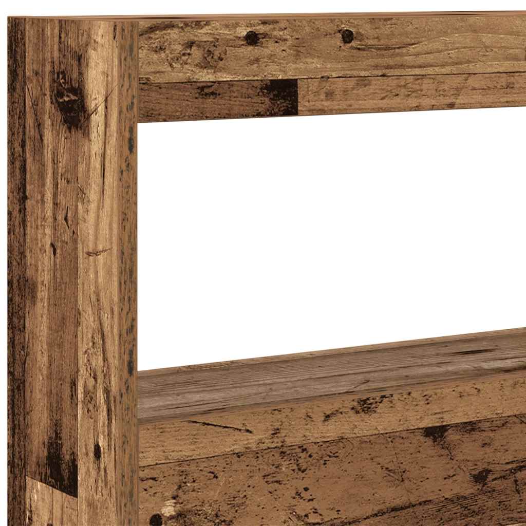 LED-Kopfteil mit Ablagen Altholz-Optik 100x17x102 cm