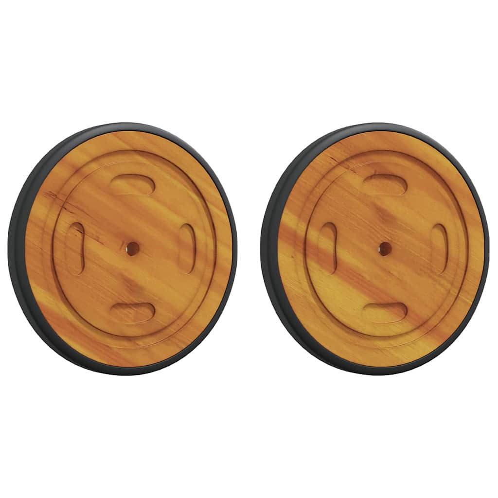 Raumräder 2 pcs Braun 20,5 x 20,5 x 2 cm Massivholz Akazie