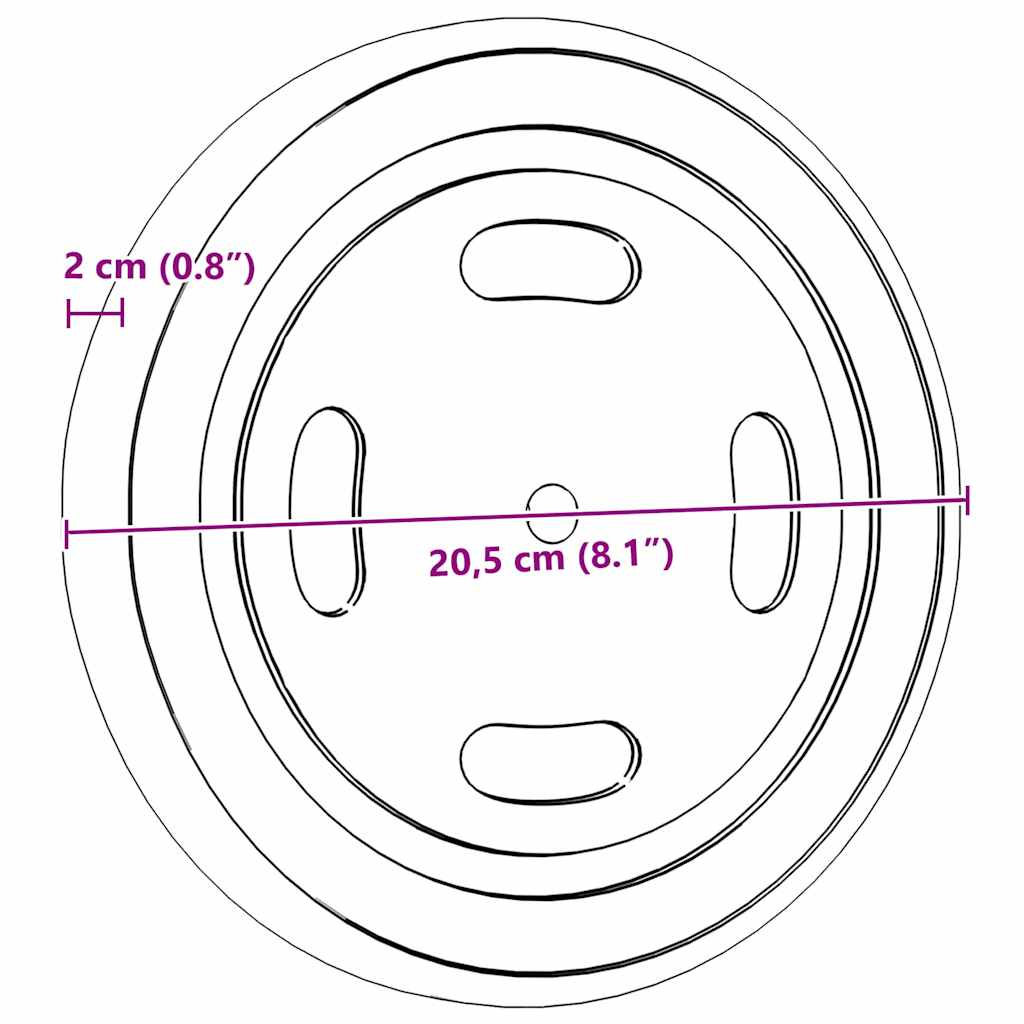 Raumräder 2 pcs Braun 20,5 x 20,5 x 2 cm Massivholz Akazie