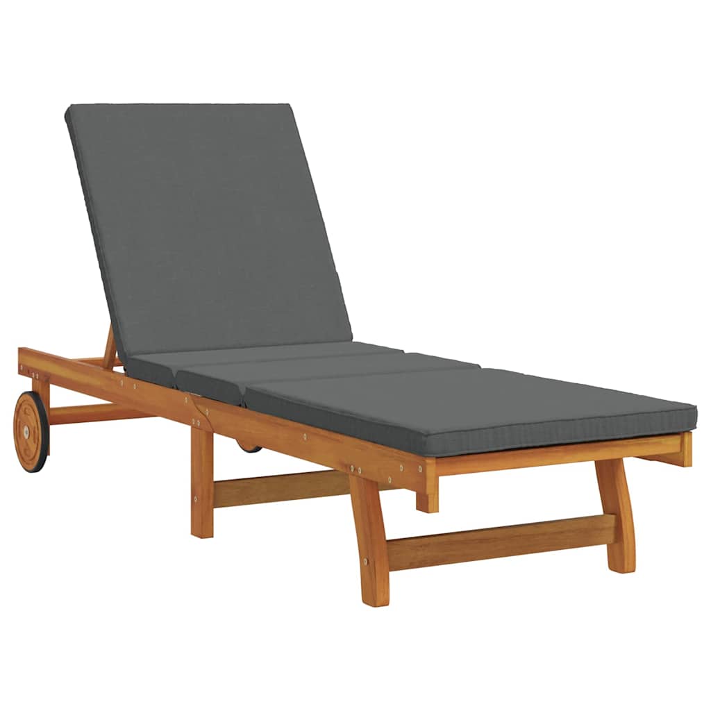 Sonnenliege Braun 199 x 63 x 85 cm Massivholz Akazie