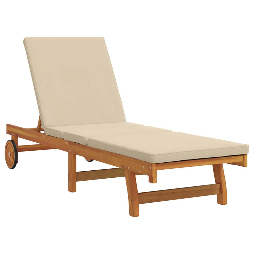 Sonnenliege Braun 199 x 63 x 85 cm Massivholz Akazie