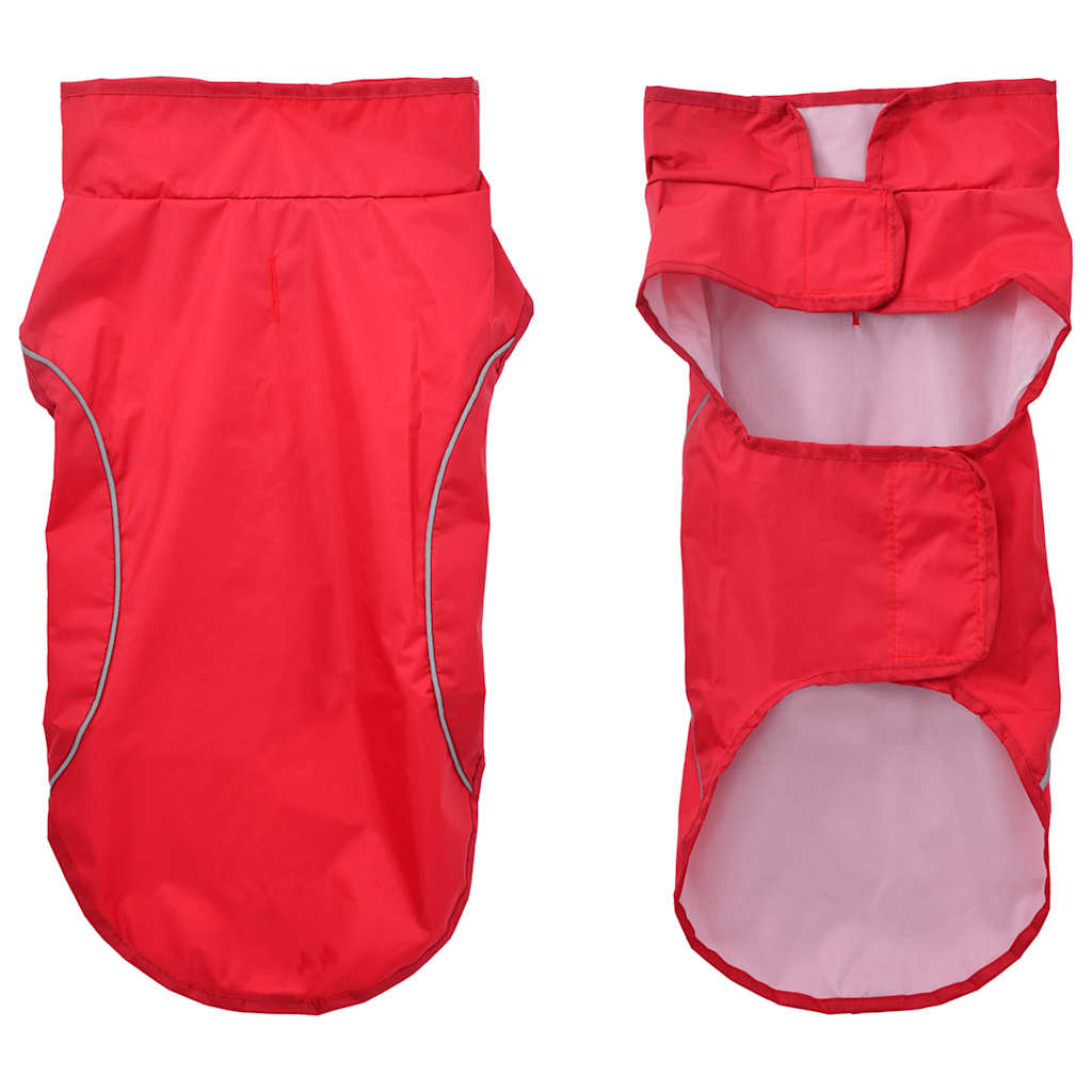 Hunde Regenmantel mit Reflexstreifen Polyester Rot M