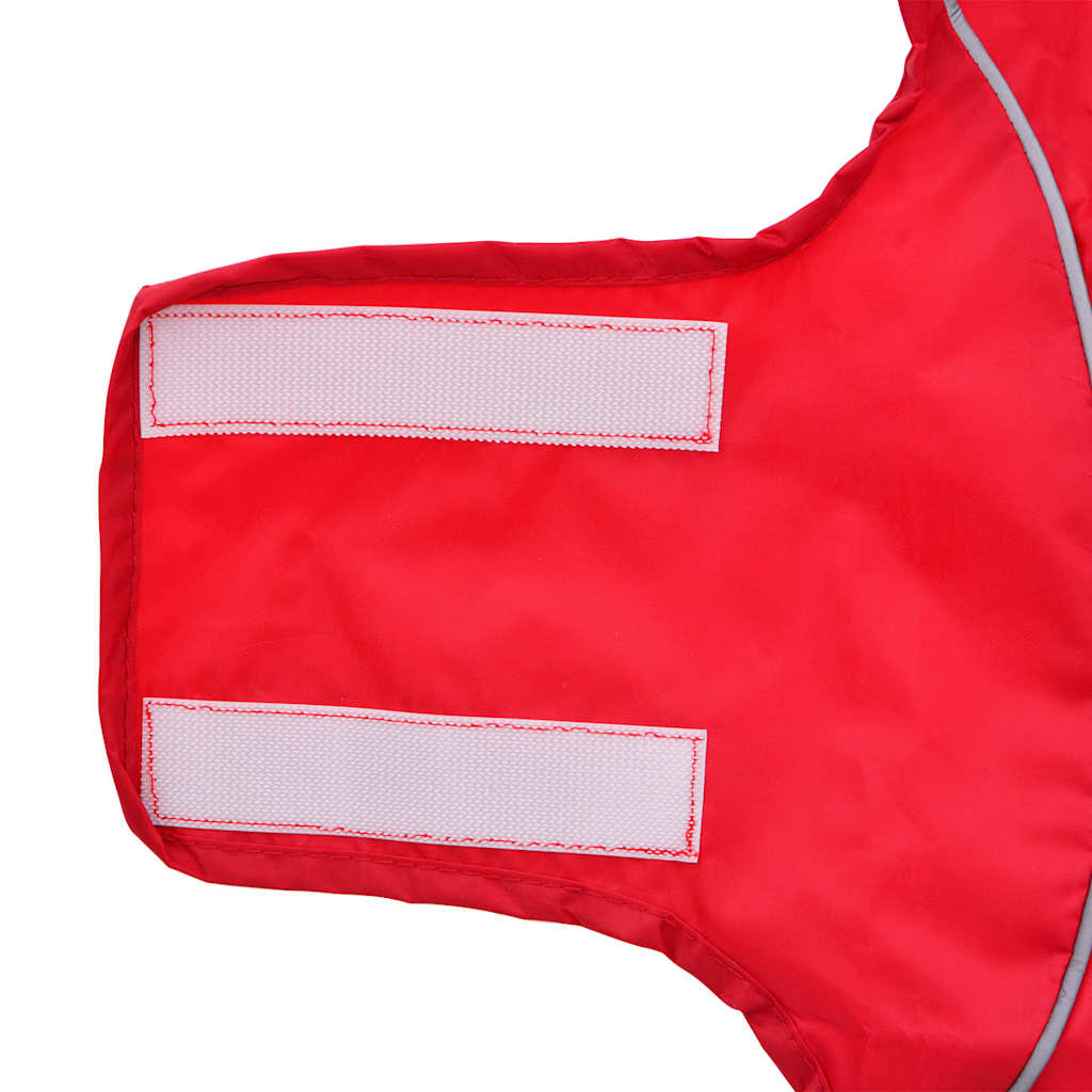 Hunde Regenmantel mit Reflexstreifen Polyester Rot M