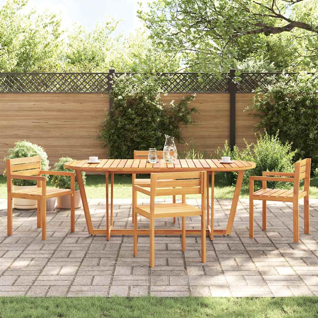 Garten-Esstisch Oval 200x90x75 cm Massivholz Akazie