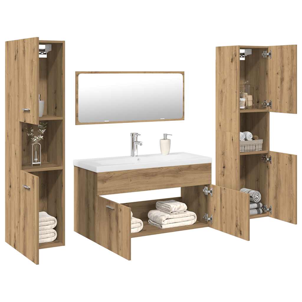 5-tlg. Badmöbel-Set Artisan-Eiche Holzwerkstoff