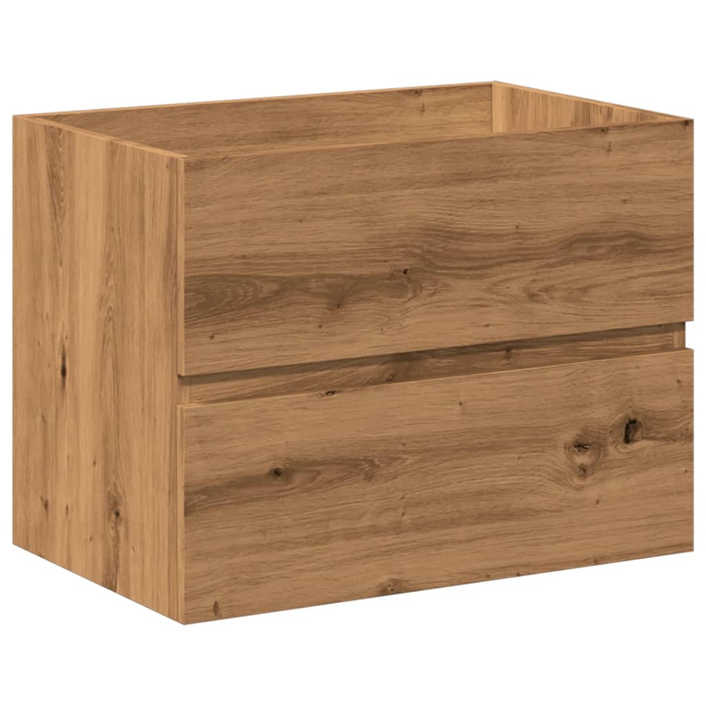 Waschbeckenunterschrank mit Einbaubecken Artisan-Eiche