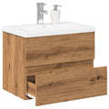 Waschbeckenunterschrank mit Einbaubecken Artisan-Eiche
