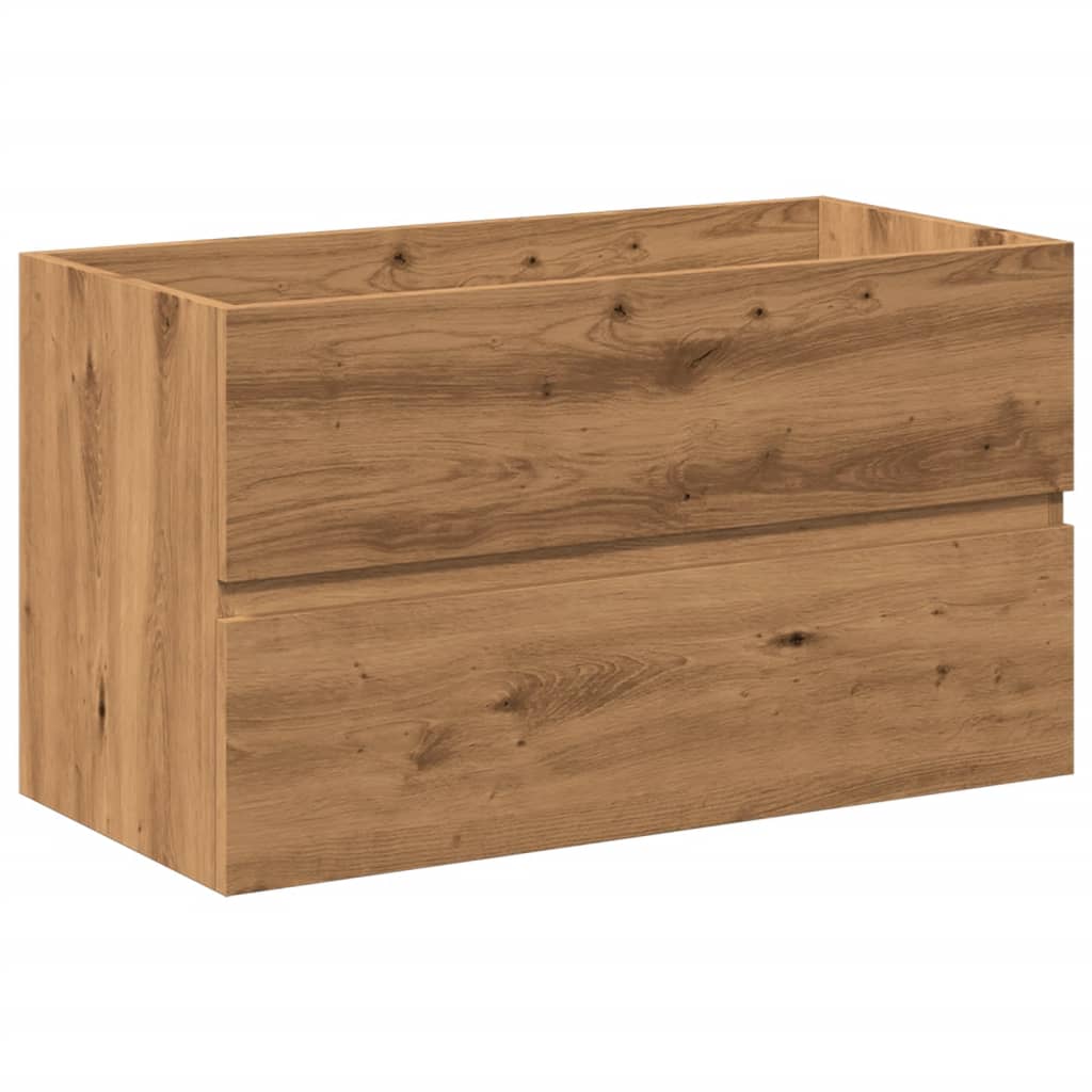 Waschbeckenunterschrank mit Einbaubecken Artisan-Eiche