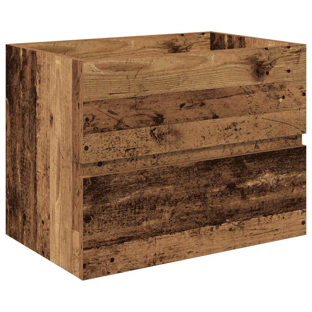 Waschbeckenunterschrank mit Einbaubecken und Wasserhahn