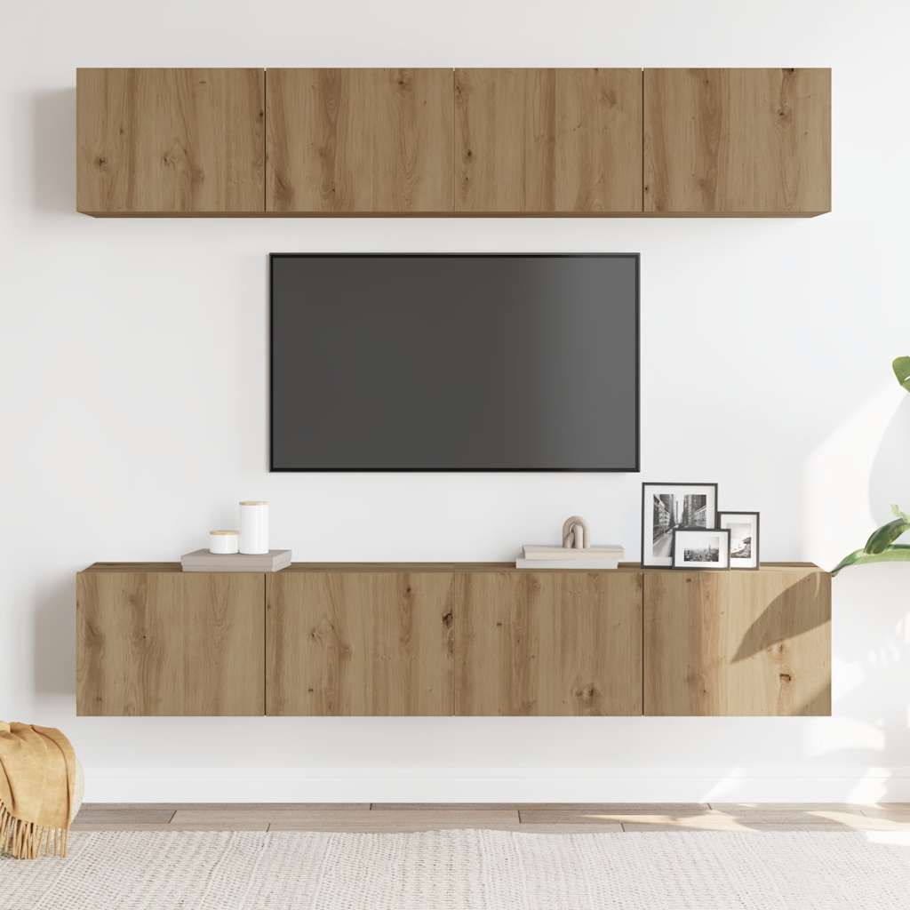TV-Wandschränke 4 Stk. Artisan-Eiche Holzwerkstoff