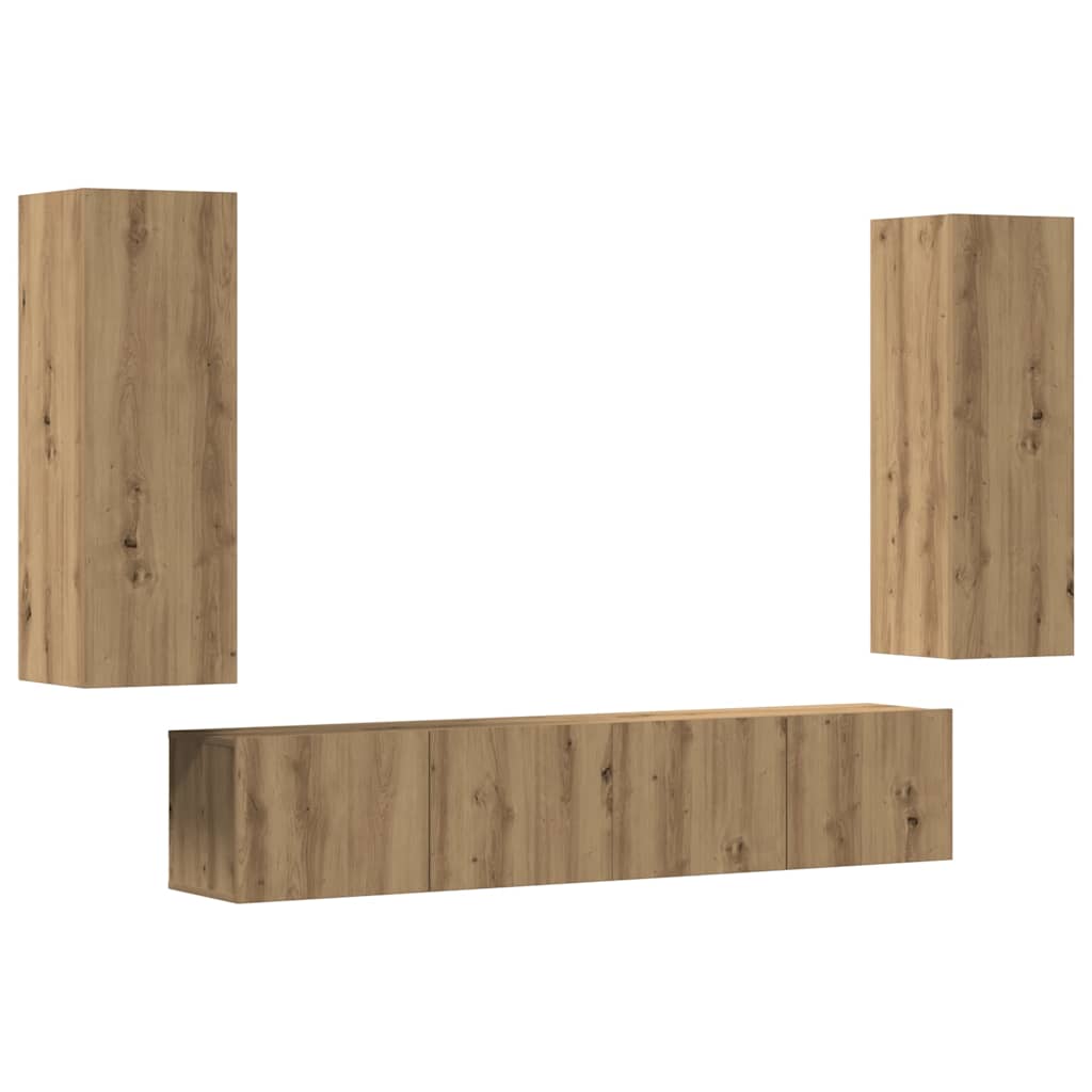 TV-Wandschränke 4 Stk. Artisan-Eiche Holzwerkstoff