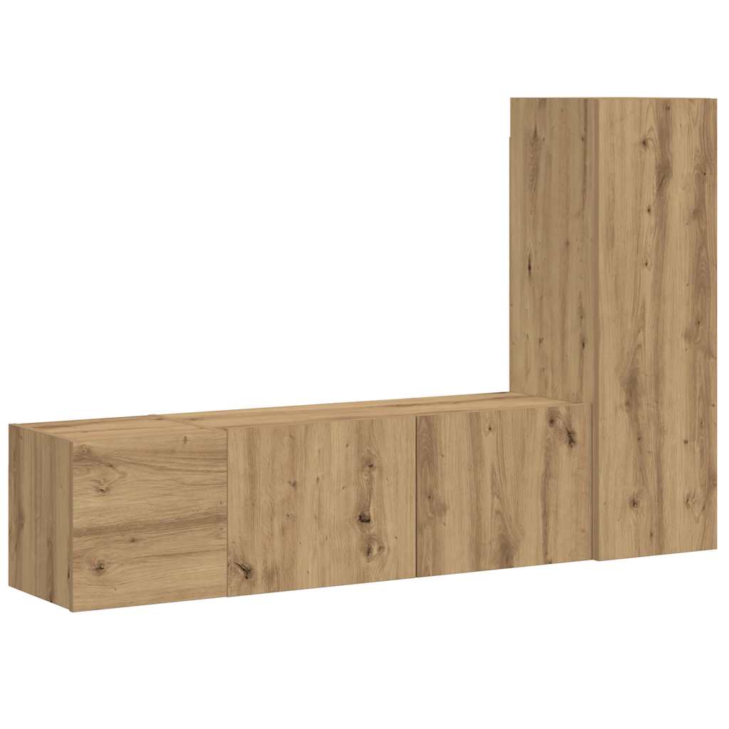 TV-Wandschränke 3 Stk. Artisan-Eiche Holzwerkstoff