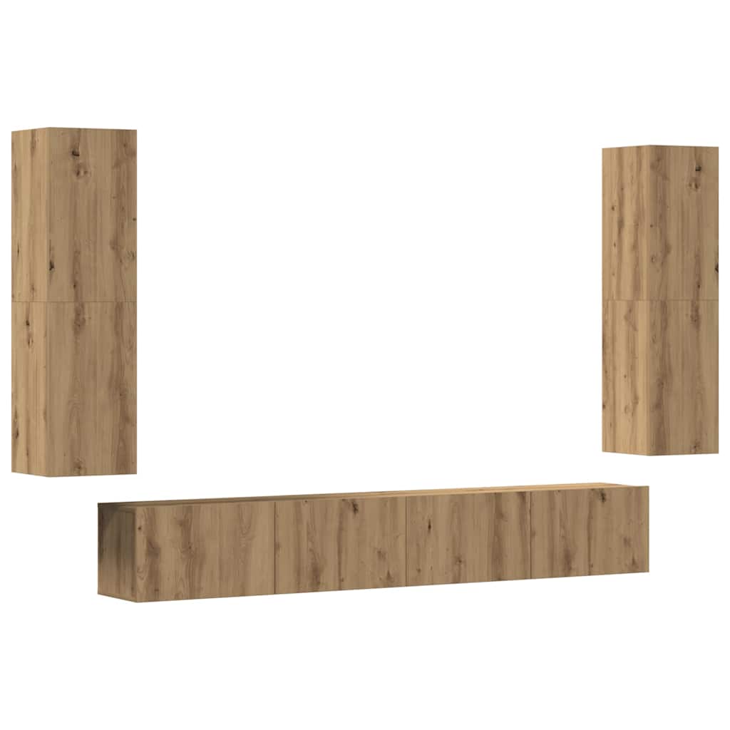 TV-Wandschränke 4 Stk. Artisan-Eiche Holzwerkstoff