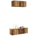2-tlg. TV-Schrank-Set Wandmontage Altholz-Optik Holzwerkstoff