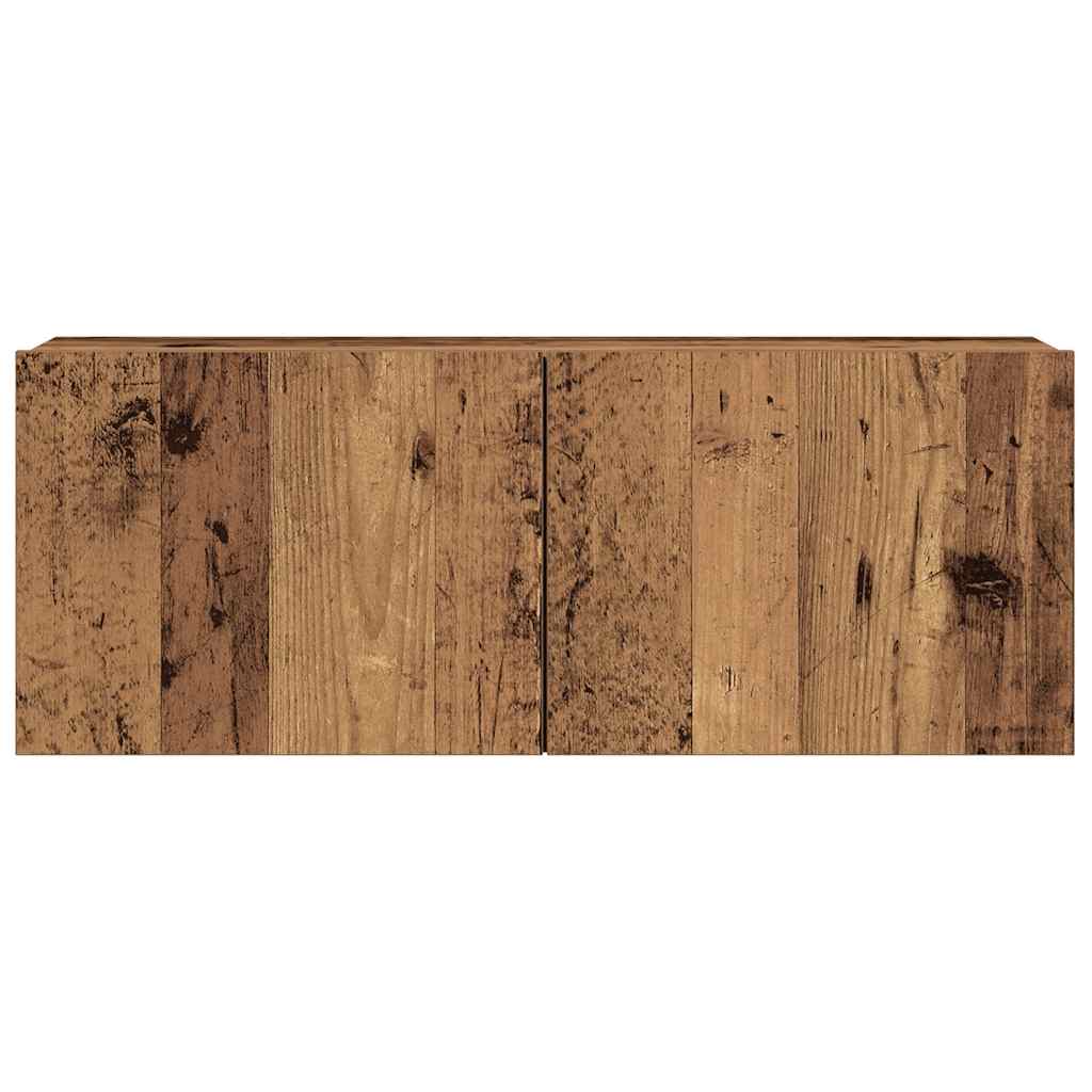 7-tlg. TV-Schrank-Set Wandmontage Altholz-Optik Holzwerkstoff