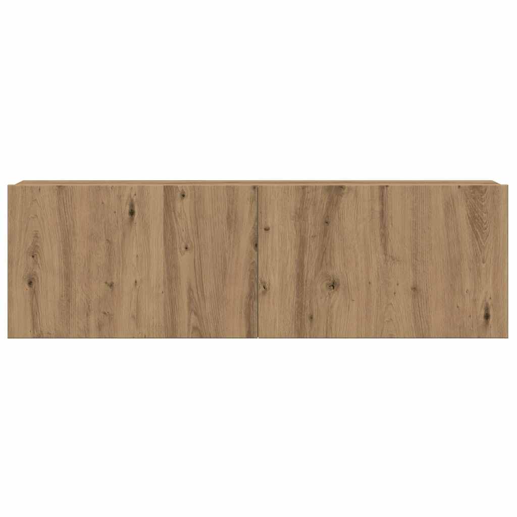 4-tlg. TV-Schrank-Set Wandmontage Artisan-Eiche Holzwerkstoff