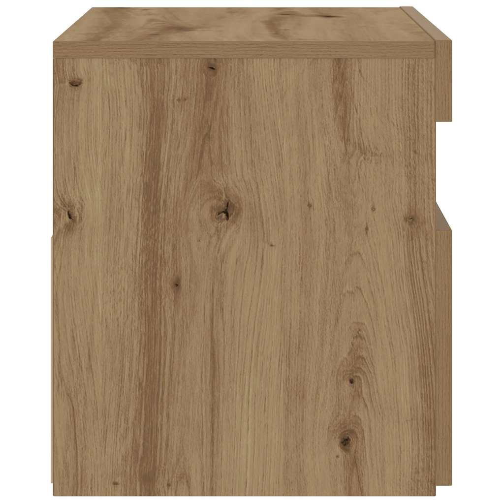 Nachttisch mit LED-Leuchten Artisan-Eiche 60x35x40 cm